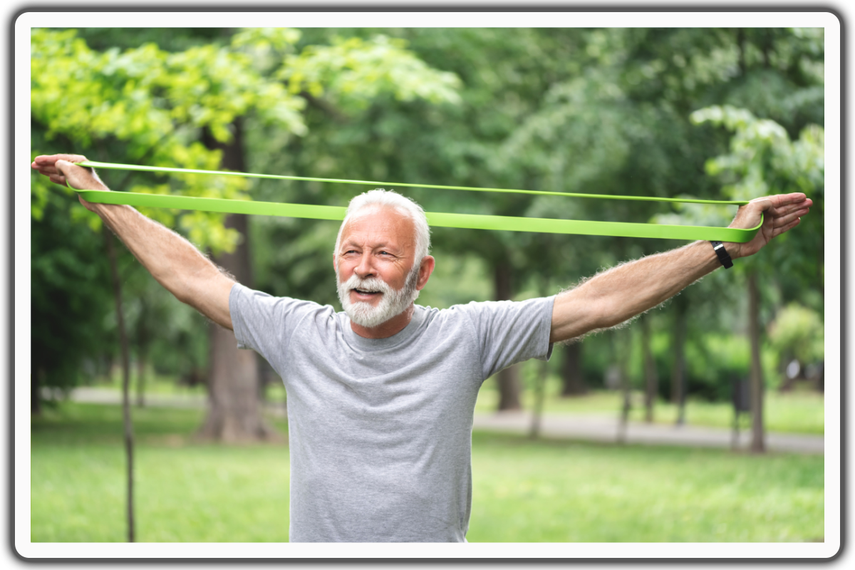 senior sportsman Upper Body Resistance Band Workout