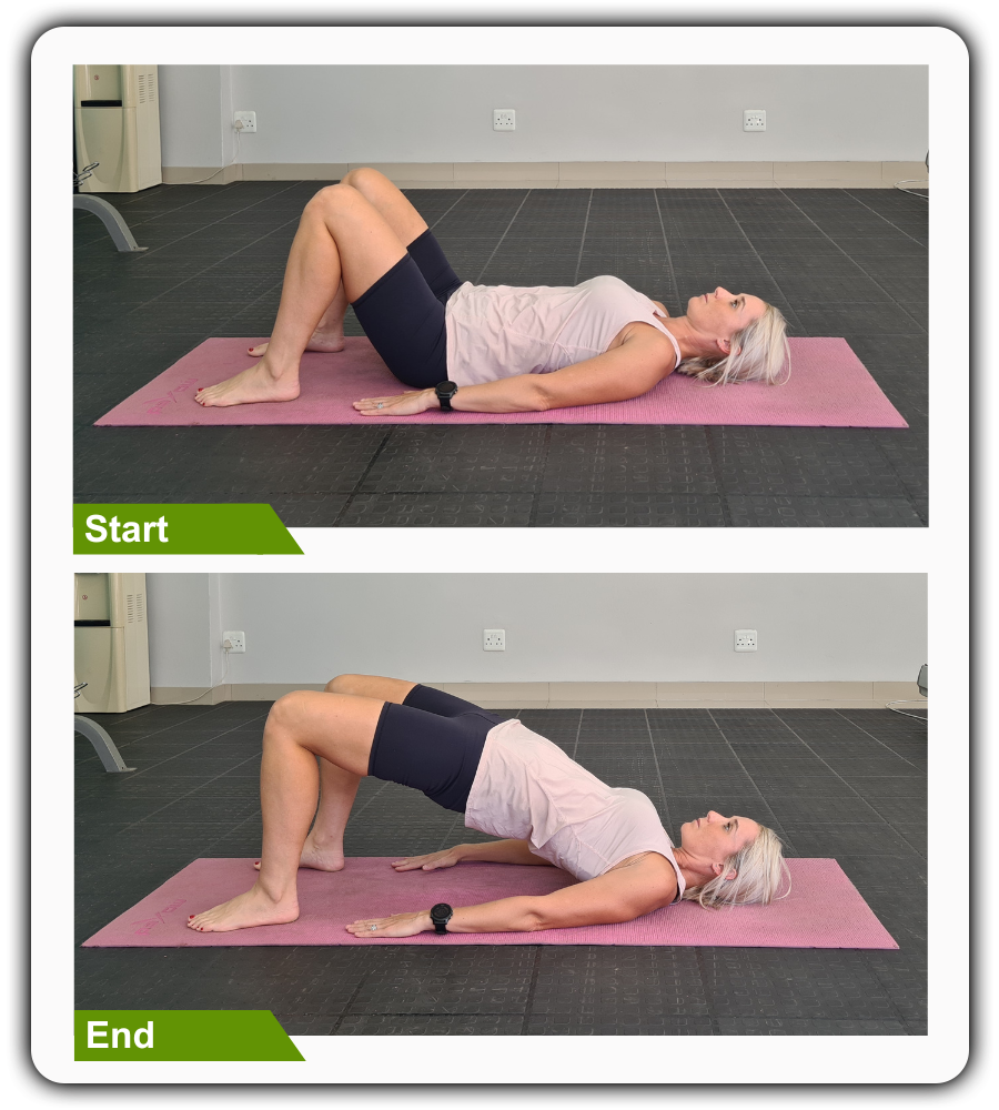 Bridge Lateral view- Pilates Leg Exercises