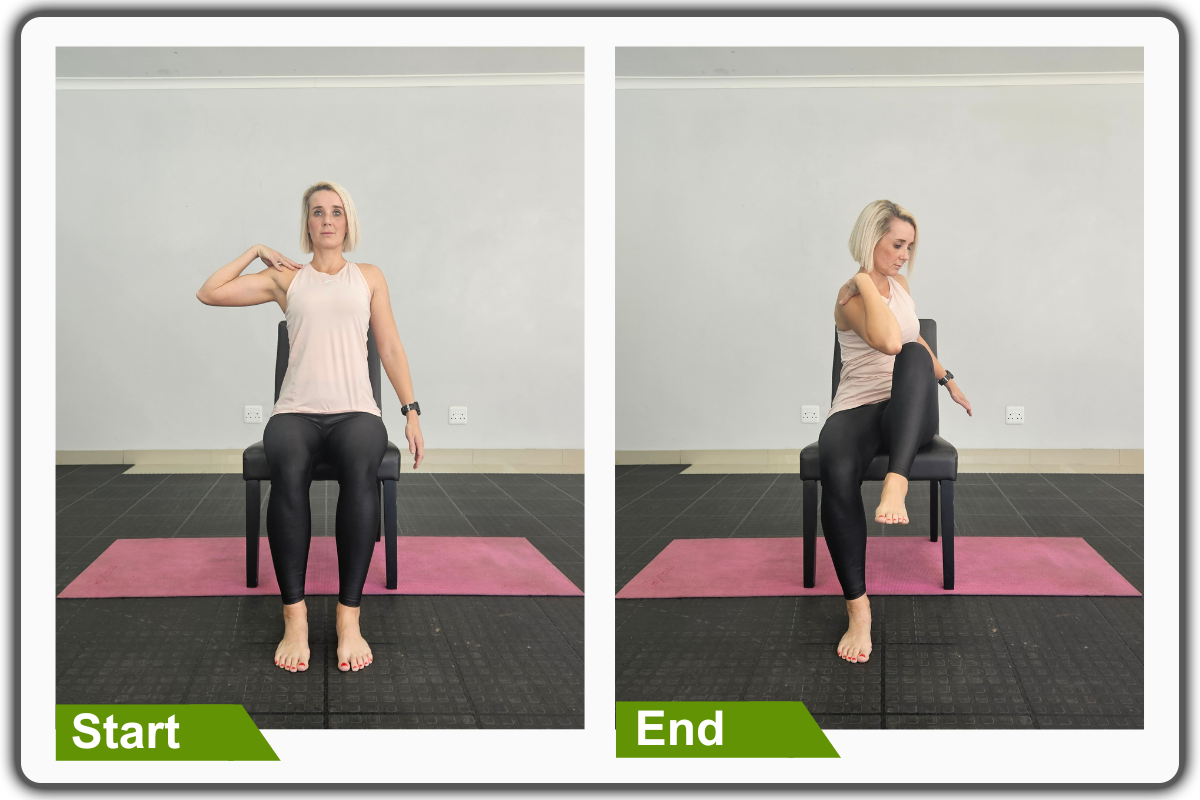 Knee to Shoulder Anterior View- Pilates Leg Exercises